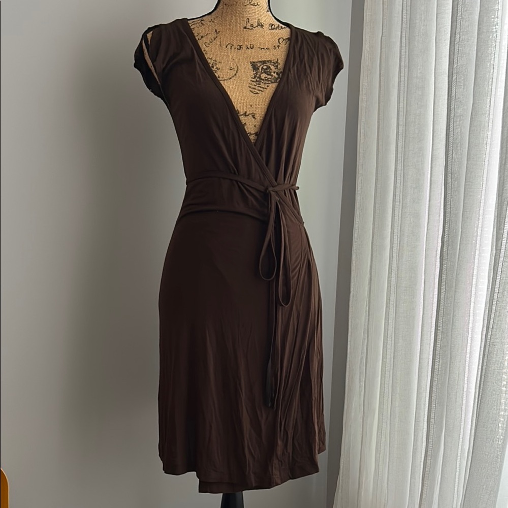 J Crew,Elegant Brown Wrap Dress